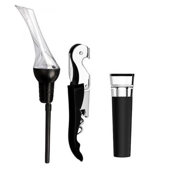 3 Piece Red Wine Aerator Decanter Set With Pouring Spout Stylish Design