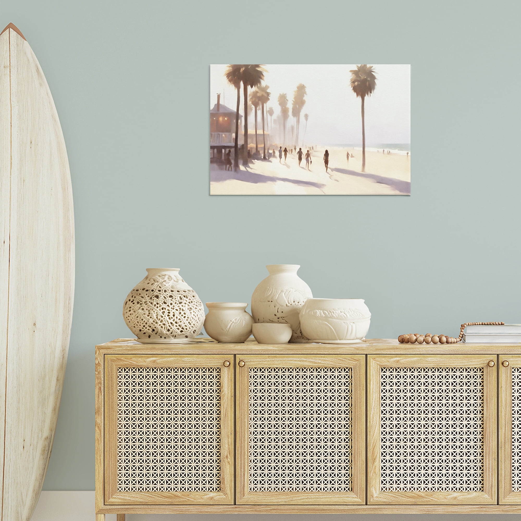 Stupell Industries Running on Tropical Beach Landscape & Nature Painting Wrapped Canvas Art Print Wall Art, 30 x 20