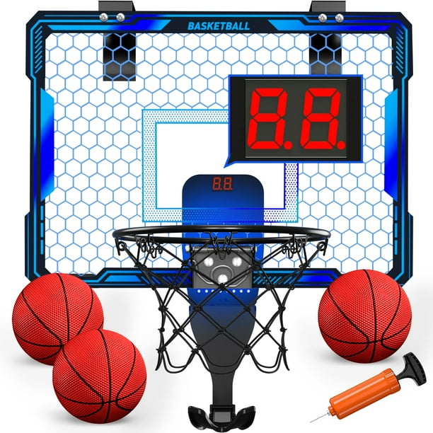 Canasta de baloncesto interior HYES Mini con luces LED y marcador