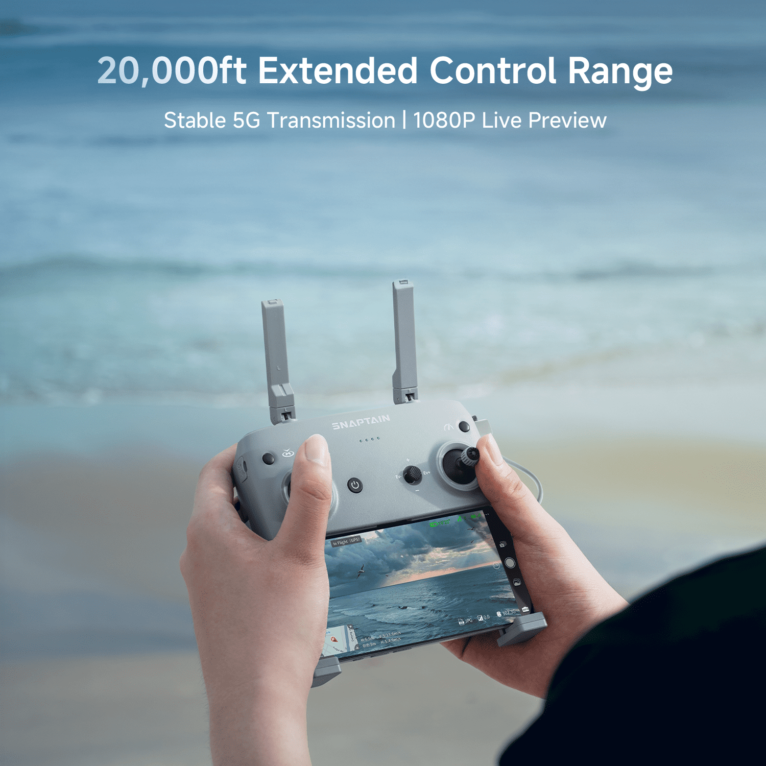 Snaptain P40 Lite GPS Drone with Camera for Adults 4K Video, 8K Photo, 3-Axis Gimbal, 20000ft Transmission, Smart Shooting Modes, Quickshots, Intelligent Side-Flying Follow Mode, 31 Min Fly