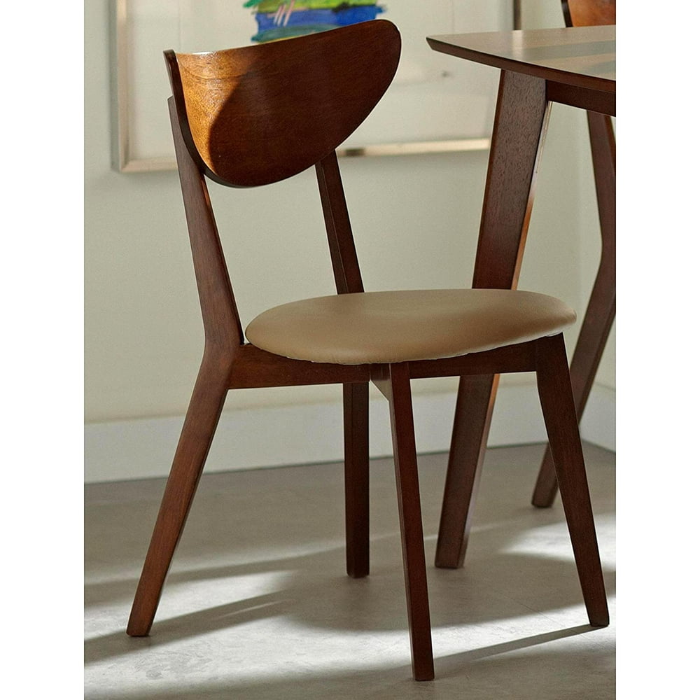 Mid-Century Modern Retro Style Wood Accent Armless Dining Chairs with