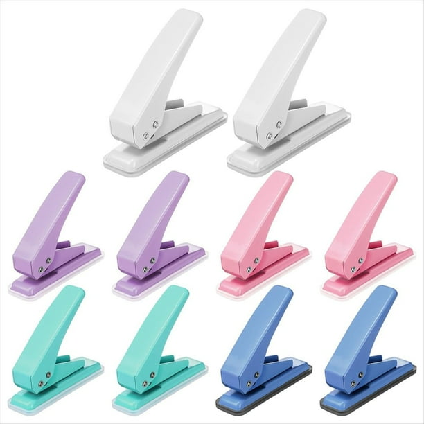 Perforadora de un Solo Orificio de 10 Piezas con Cerradura Perforadora de Papel de 1 Orificio Perforadora de Papel Manual con Capacidad para 20 Hojas con Base Antideslizante