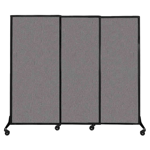 Versare QuickWall Sliding Portable Partition | Black Frame | 7' x 5'10" Slate Fabric Panels