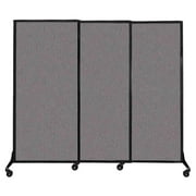 VersareQuickWallSliding Portable Partition | Black Frame | 7' x 5'10" Slate Fabric Panels