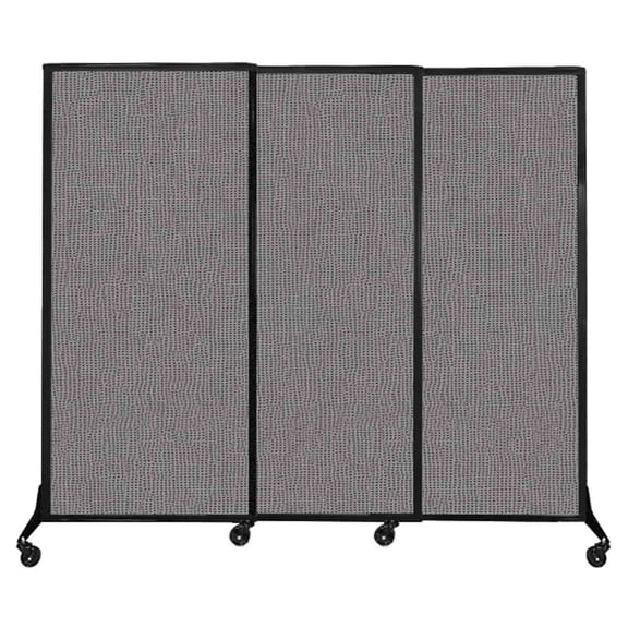 Versare QuickWall Sliding Portable Partition | Black Frame | 7' x 5'10" Slate Fabric Panels