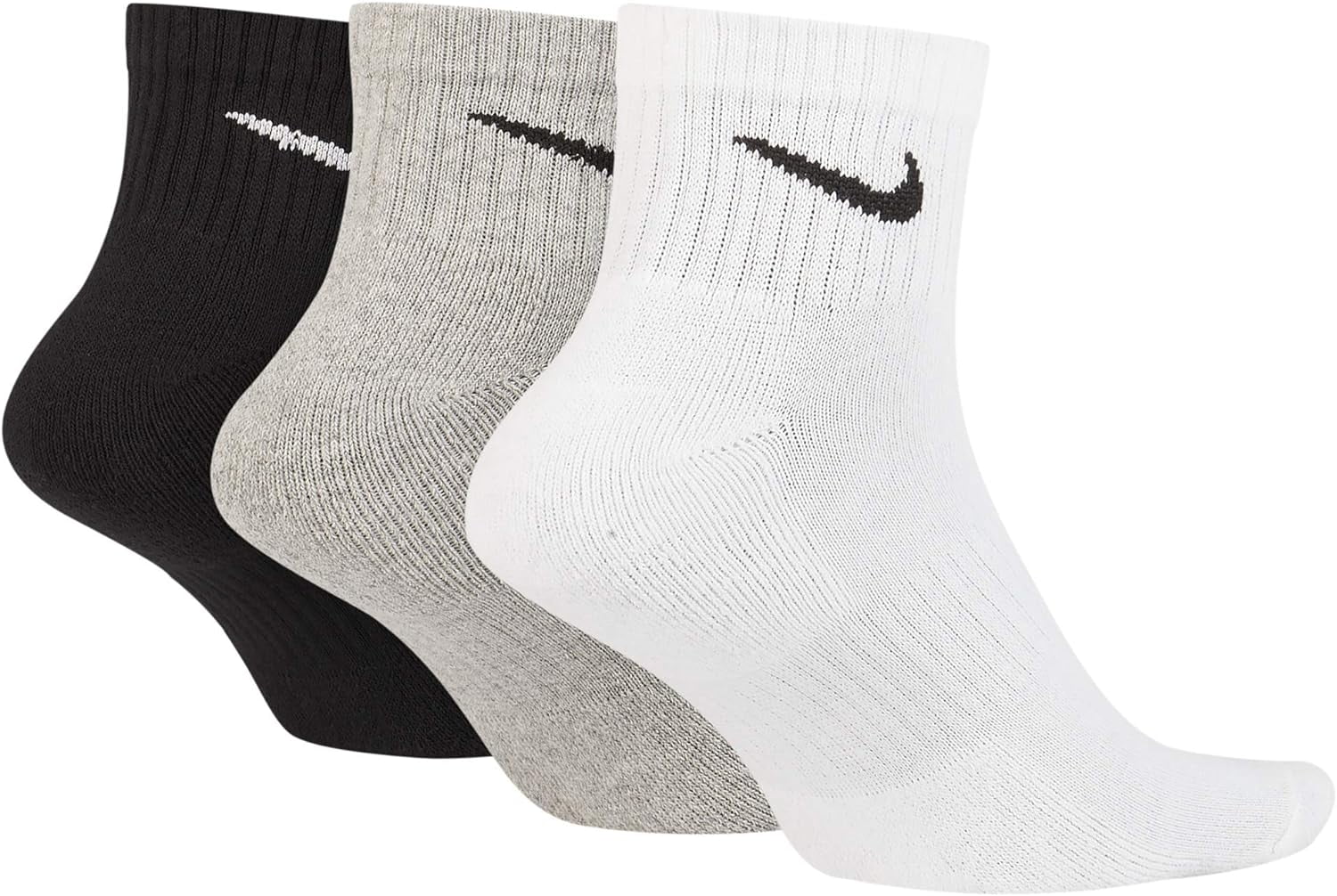 nike cushioned mid cut ankle socks three pack