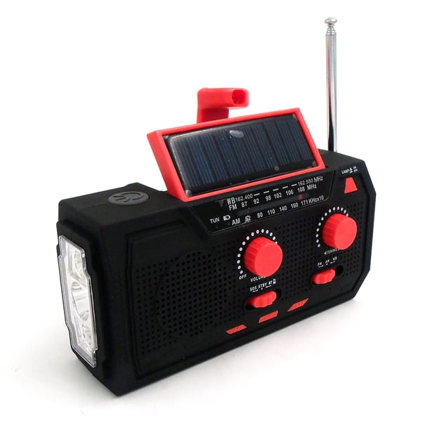 Cargador de radio solar de la batería de la radio 2000mAh de la emergencia de AM/FM/WB para acampar al aire libre