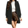 thumbnail image 5 of Women's Hooded Cardigan Jacket Long Loose Open Front Fleece Coat Fall Winter Cable Knit Causal Jacket, XL, 5 of 6