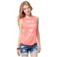 thumbnail image 1 of Aeropostale Sheer DJ Tank Top para mujer, naranja, grande Aeropostale Camiseta sin mangas, 1 of 2