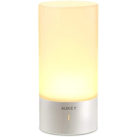 AUKEY Table Lamp, Touch Sensor Bedside Lamps + Dimmable Warm White Light & Color Changing RGB for Bedrooms
