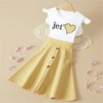 thumbnail image 2 of Robes pour Adolescents Fête Imprimé à Carreaux Manches à Volants Princesse Été Patchwork Robe Tout-Petit Jaune 8-9 Ans, 2 of 4