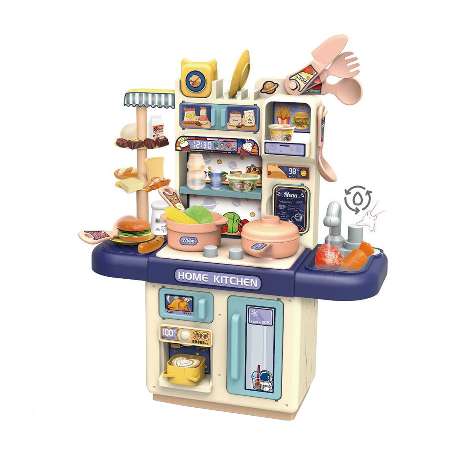 Link Little Chef Mini Kitchen Playset with Sound and Color Changing Lights for Realistic Cooking