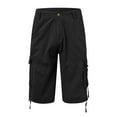 thumbnail image 5 of HCNTES Men's Cotton Cargo Classic Fit Shorts Flat Front Drawstring Summer Beach Shorts with Pockets(Black,38), 5 of 6