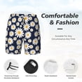 thumbnail image 4 of Kdxio Daisy Floral Print Men's Swim Trunks with Compression Liner 7 Inch Inseam Quick Dry Swim Shorts, 4 of 7