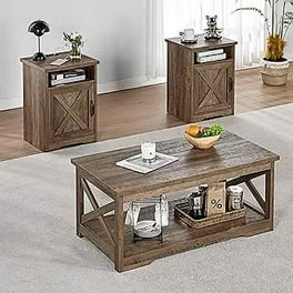 White Silver Metal Table Set - 3Pcs Set White Silver Metal Table Set - 3Pcs Set