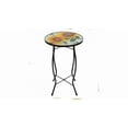 thumbnail image 1 of Refurbished Northlight 19" Sunflower and Bumblebee Glass Patio Side Table, 1 of 3