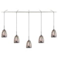 thumbnail image 4 of Woodbridge Lighting Venezia 5-Light Glass Linear Pendant in Nickel/Multi-Color, 4 of 5