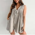 thumbnail image 2 of SRZYMJ Formal Jumpsuit for Women Stylish Women's Denim Jumpsuit Sleeveless Tie Front Romper Casual Summer Outfit with Convenient, 2 of 9