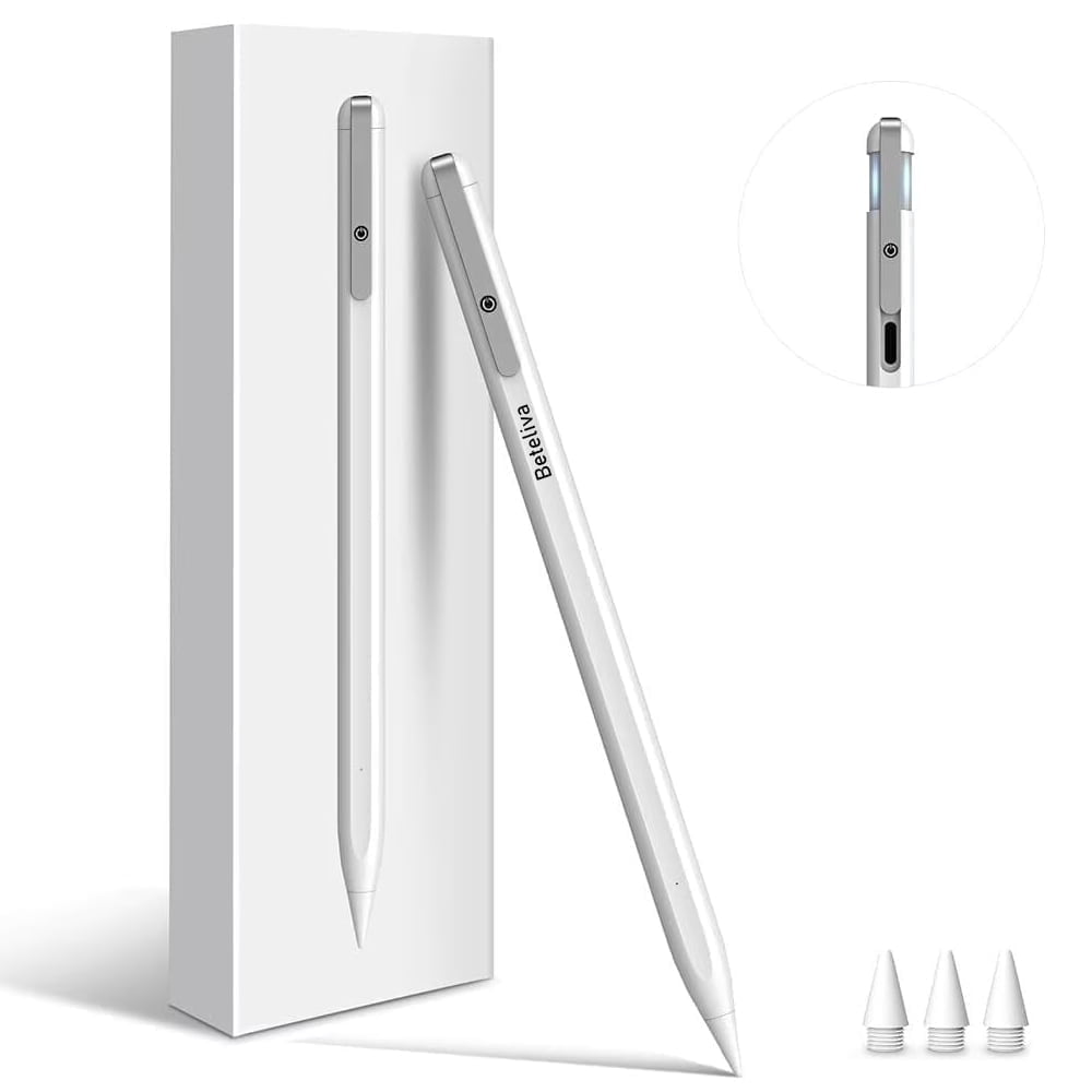 MEKO For Apple Pencil 2nd Generation, stylus Pen for iPad/Air/Mini/Pro, Fast Charging,Magnetic Design-White