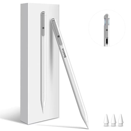 MEKO For Apple Pencil 2nd Generation, stylus Pen for iPad/Air/Mini/Pro, Fast Charging,Magnetic Design-White