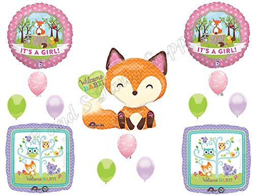 fox baby shower decorations girl
