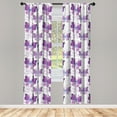 thumbnail image 5 of Ambesonne Butterfly Window Curtains, Modern Poly Effect, Each 28" W x 84" L, Purple Pale Blue White, 5 of 5