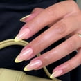 thumbnail image 5 of Buy 2 Get 1 Free 24Pcs Pink Stiletto Press on Nails Long Fake Nails with Glue French Tip False Nails Artificial Acrylic Nails Press ons Long Almond Press on Nails Full Cover Reusable Stick on Nail, 5 of 10