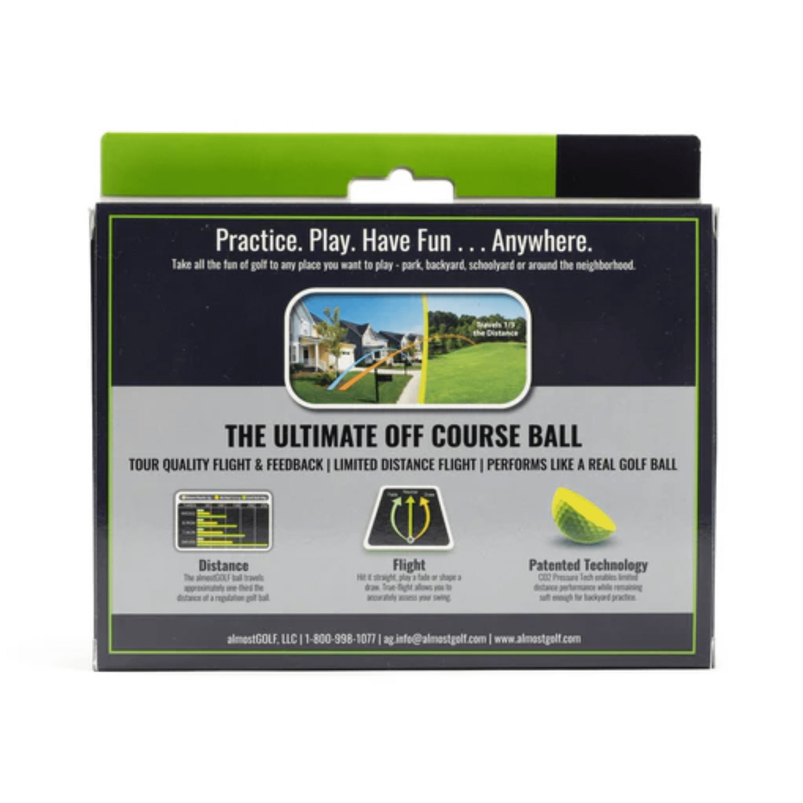 AlmostGolf Practice Golf Balls, 10 Balls - Yellow