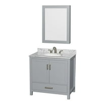 Wyndham Collection Sheffield 36" Wood Single Bathroom Vanity in Chrome/Gray