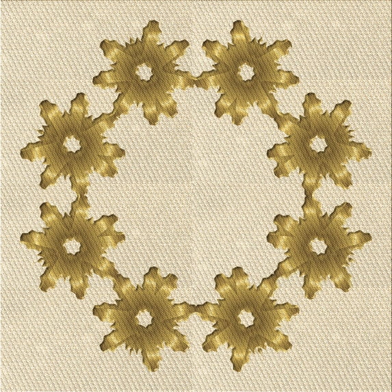 Ahgly Company Indoor Square Patterned Vanilla Gold Area Rugs, 5' Square