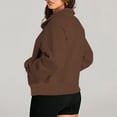 thumbnail image 4 of Timegard Half Zip Pullover for Women Cropped Long Sleeve Tops Sweatshirts Thumb Hole Fall Solid Color Tops, 4 of 7