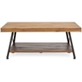thumbnail image 3 of Best Choice Products Living Room Acacia Wooden Cocktail Coffee Accent Table w/ Sturdy Metal Legs, Bottom Shelf - Brown, 3 of 6