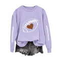 thumbnail image 2 of DDAPJ pyju Football Game Day Sweatshirt for Women Cute Heart Graphic Pullover Long Sleeve Cozy Fleece Crewneck Sweatshirts, 2 of 5