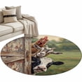 thumbnail image 6 of Farmhouse Animals Round Rug 3.3ft Washable Circle Entryway Rugs Non Slip Country Cows Sheeps Roosters Farm Area Rug Indoor Floor Carpet for Bedroom Kitchen Living Room Home Office Dining Room Nursery, 6 of 8