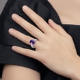 thumbnail image 3 of Primal Gold 14 Karat White Gold 12x10mm Oval Amethyst and AA Diamond Ring, 3 of 3