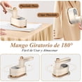 thumbnail image 3 of Mini Plancha de Vapor De Viaje Vaporizador de Mano Portátil para Ropa Vaporizador Máquina de Plancha Plancha De Viaje Seco y Húmedo con 180° Rotativa Mango Mini Planchadora para el Hogar|Viaje(beige), 3 of 5