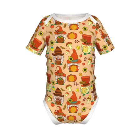 

Coaee Autumn Gnomes for Soft Baby Short-Sleeve Bodysuit Baby Climbing Clothes Baby Girls Boys Bodysuit Romper-2 Years