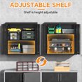 thumbnail image 6 of Metal Garage Wall Cabinet with 2 Doors and 1 Adjustable Shelf,Lockable Floating Tool Cabinet with Pegboard,Black Steel Storage Cabinet for Kitchen,Office,Garage,Laundry,Warehouse(Black, 26" H), 6 of 7