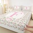 thumbnail image 3 of Castle Fairy Personalized Initial Letter F 4Pcs Bed Sheets for Children Women Men,Floral Rose Bow-Tieking Sheets,Monogrammed Alphabet Super Cozy Sheet Set,Breathable Home Decor, 3 of 7