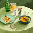 thumbnail image 2 of Ounissouiy Paquete de 36 tenedores para frutas, pasteles, postres, cubiertos de plástico lavables para fiestas Mostrada Gris, 2 of 6