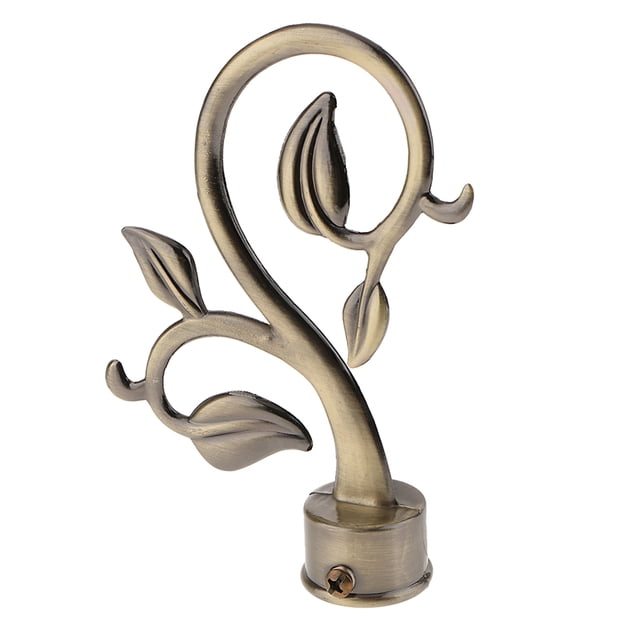veasfak Embouts de Tringle à Rideaux 28mm, Accessoires de Rideaux de Fenêtre, Forme de Feuilles Bronze