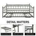 thumbnail image 3 of PAPROOS Metal Daybed with Adjustable Trundle, Twin Size Daybed with Twin Size Pop Up Trundle Bed, Heavy-Duty Sofa with Portable Folding Trundle Bed for Bedroom L, Black, 3 of 11