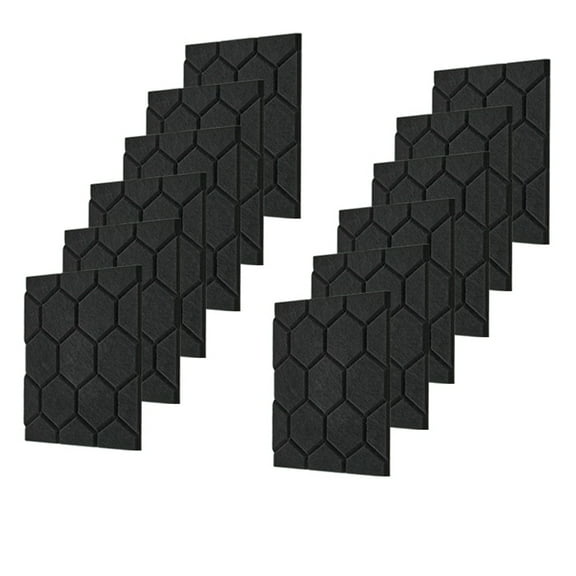 Acoustic Panels Soundproof Wall Panels Self Adhesive 12 Pack Black