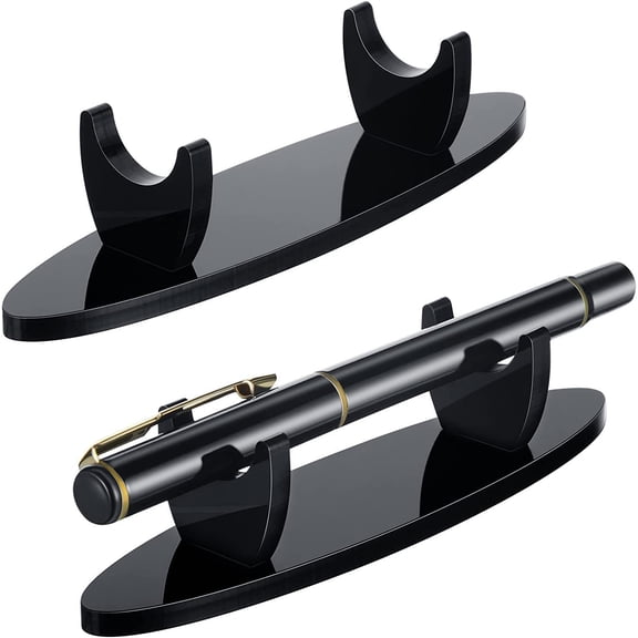 LEXSOMEO 2PCS Acrylic Pen Display Stand Desk Pen Holder Ballpoint Pens Fountain Pen Display Clear Pen Storage Rack for Home and Office