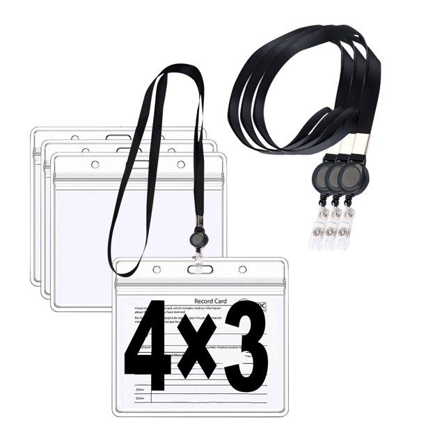 knqrhpse office supplies Breakaway Lanyards with ID Holder Clear Name