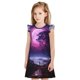 thumbnail image 1 of Balery Purple Moon Tree Night Sky Camisón de princesa para niñas, pijama de algodón con mangas abullonadas, suave y bonito.-Small, 1 of 6
