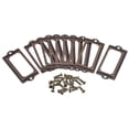 thumbnail image 1 of Soportes de etiqueta de metal para cajones de 70x33mm, marcos de etiquetas de archivo tono cobre, paquete de 10, 1 of 6