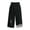 Black, variant on Men Pants New Wide Leg Cropped Chinese Style Linen Blend Breathable Loose Fit Casual Summer Trousers with Embroidery Print