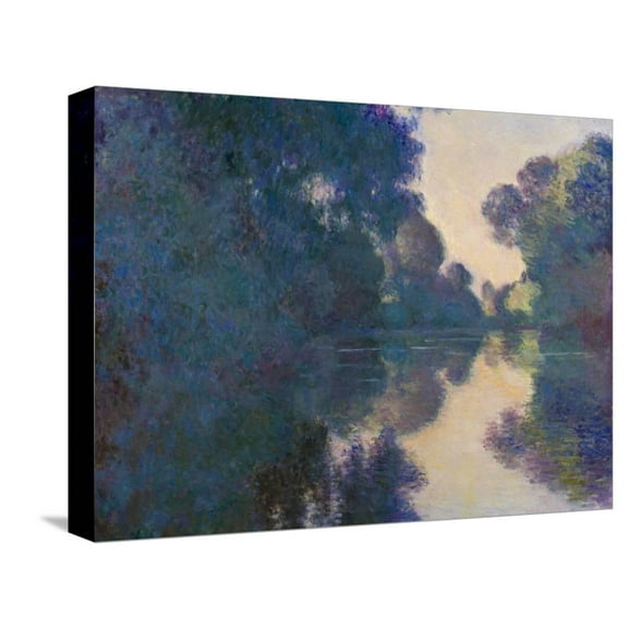 Art.com Morning on the Seine near Giverny Stretched Canvas Print Wall Art by Claude Monet, 16" x 12"