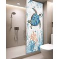 thumbnail image 2 of Window Privacy Film Blue Sea Turtle Stained Glass Window Film Decorative Sun Block Window Cover Summer Ocean Coastal Coral Jellyfish Window Clings Static Adhesive Sticker for Bathroom 29.5"x78.7", 2 of 7